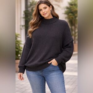 Terra & Sky Black Knit Sweater